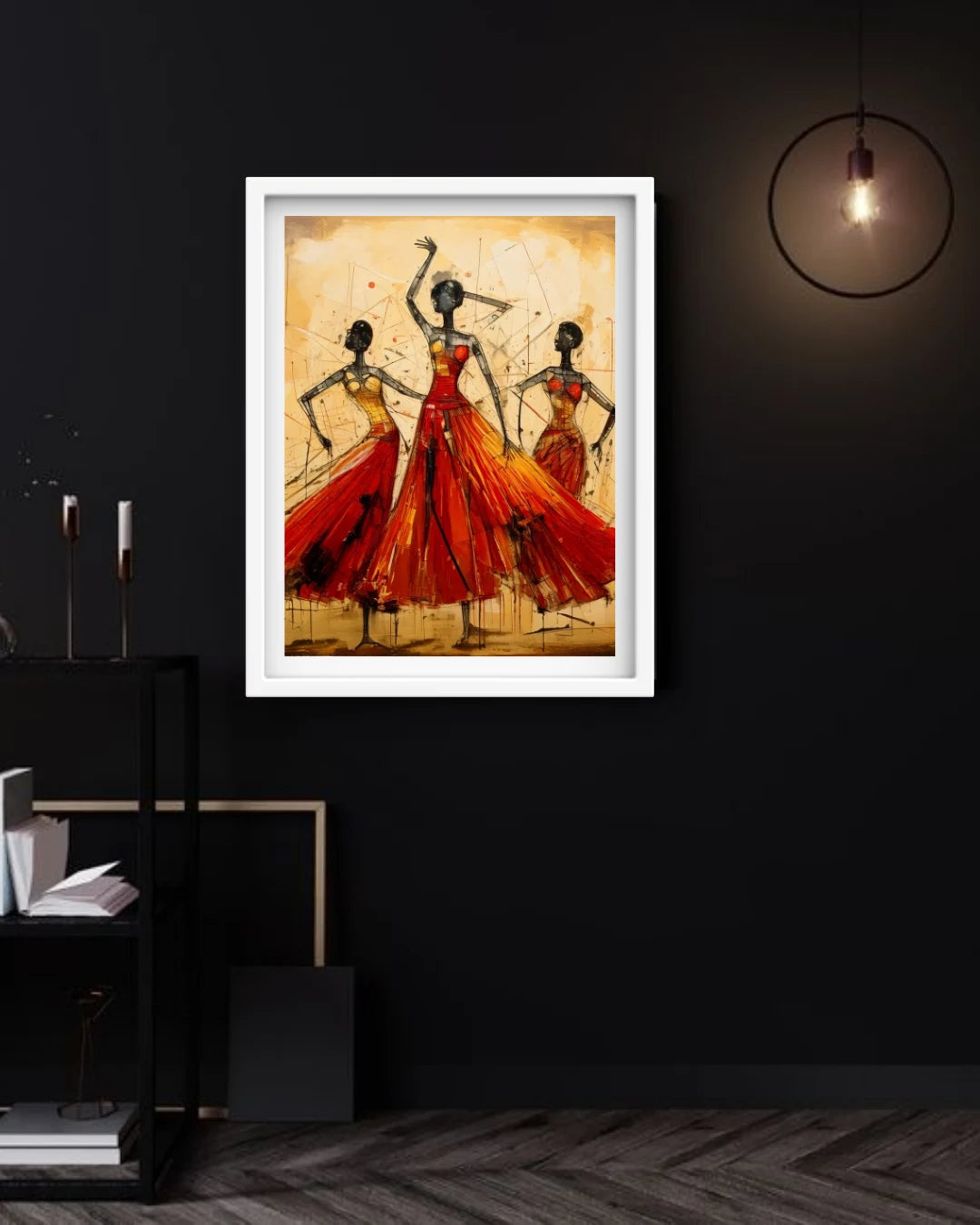 Rajasthani folk dance wall art painting for elegant interiors