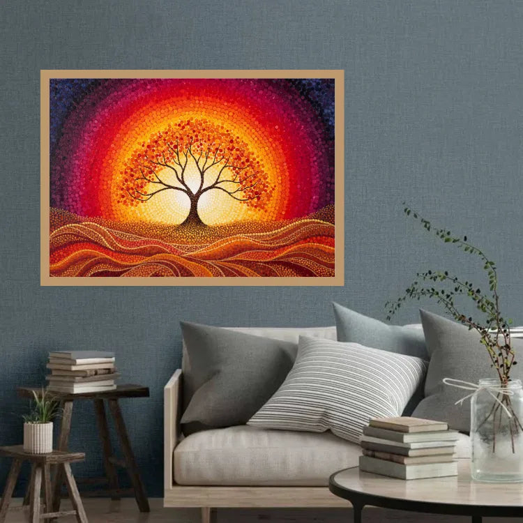Vitality Bloom: Sunburst Tree - Wall Art Canvas WallArtVibes