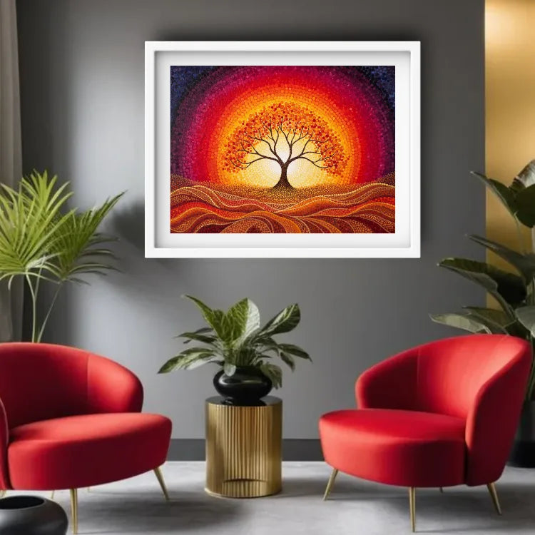 Vitality Bloom: Sunburst Tree - Wall Art Canvas WallArtVibes