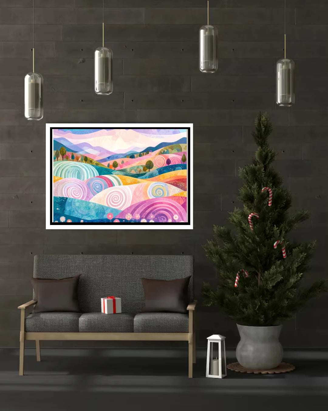 Abstract Pastel Landscape - Wall Art Canvas