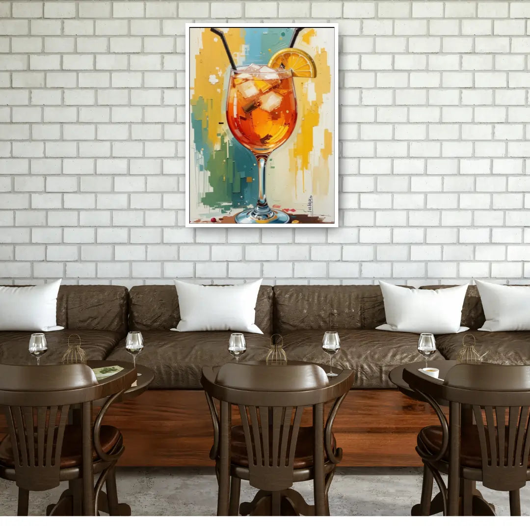 Iced Orange Drink Art – Modern Wall Decor for Cafes & Restaurants