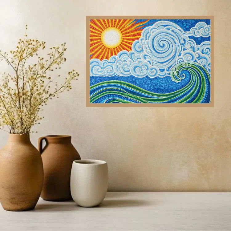 Radiant Calm: Sky & Surf - Wall Art Canvas WallArtVibes