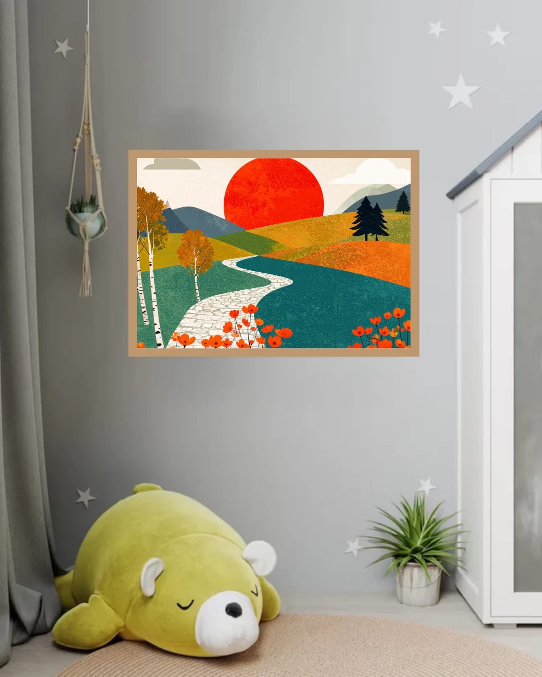Abstract Minimal Landscape Sun - Wall Art Canvas