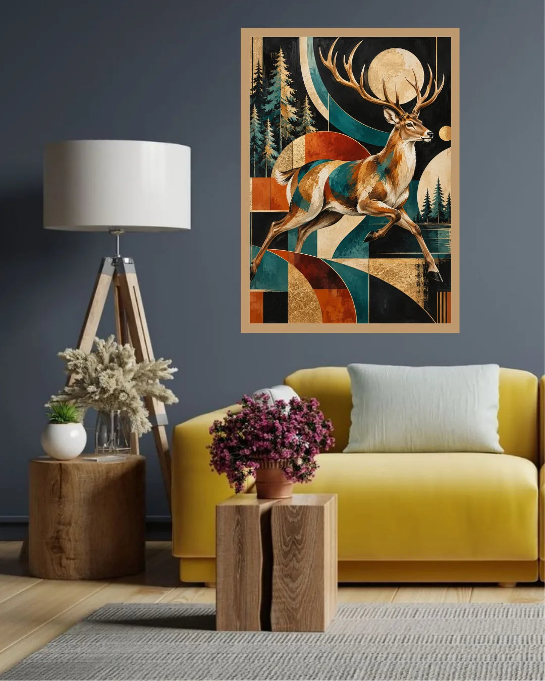 Majestic Deer Geometric – Wall Art Canvas