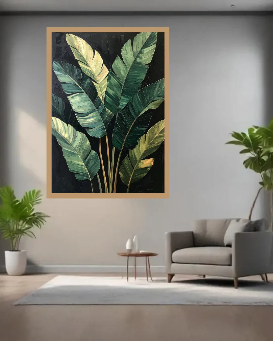 Tropical Green Banana Leaves – Wall Art Canvas