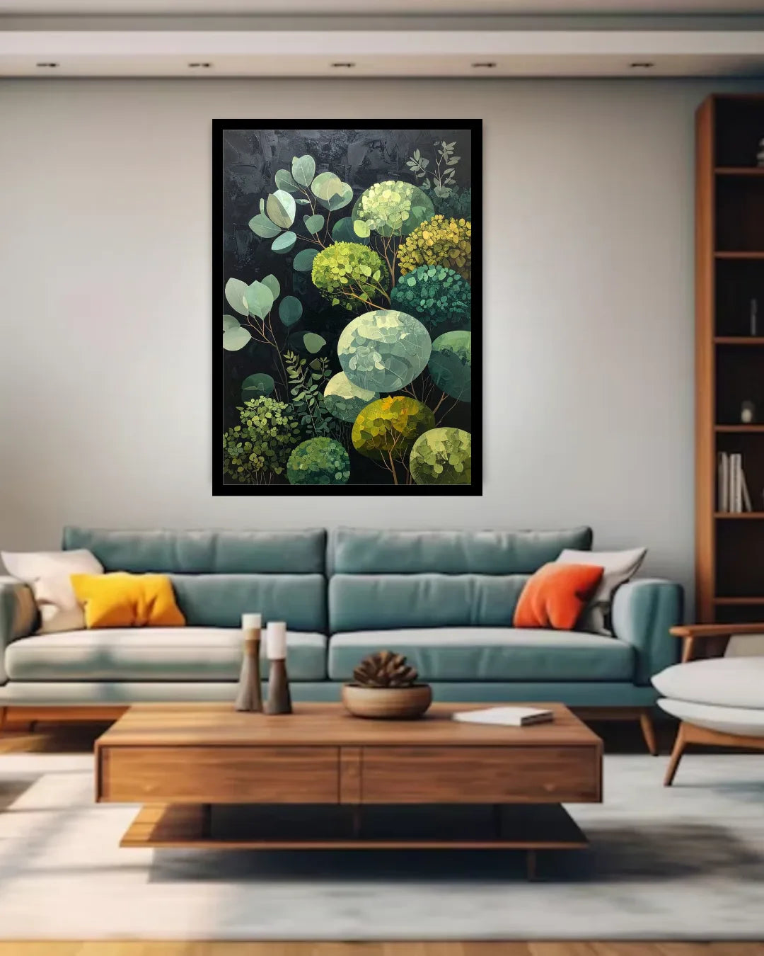 Abstract Green Botanical Leaves – Wall Art Canvas