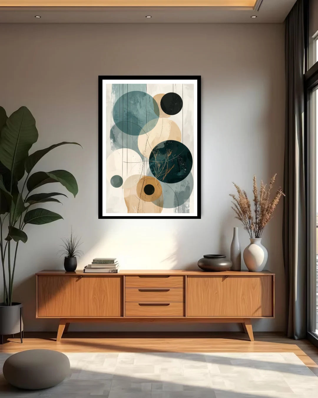 Abstract Geometric Circles Art - Wall Art Canvas
