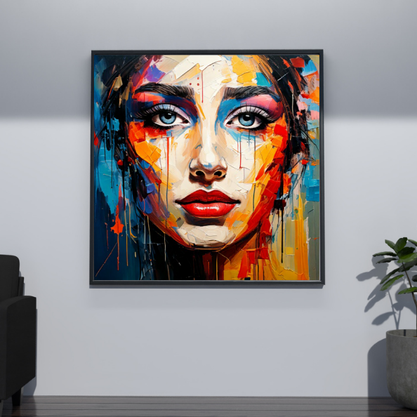 Colorful Abstract Face Portrait - Modern Canvas Art