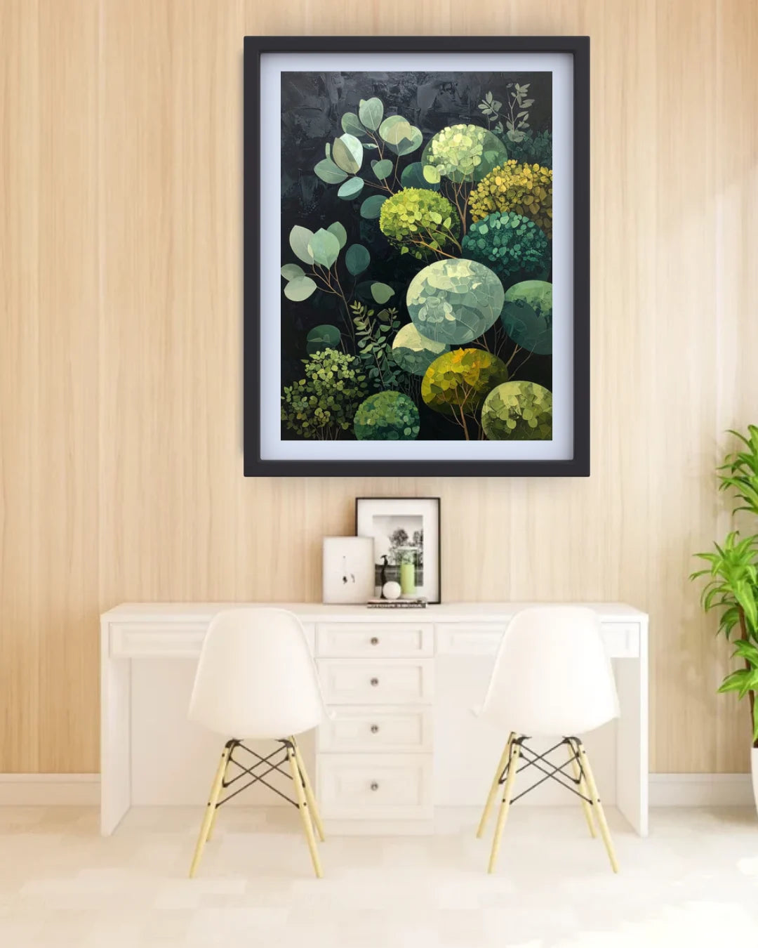 Abstract Green Botanical Leaves – Wall Art Canvas