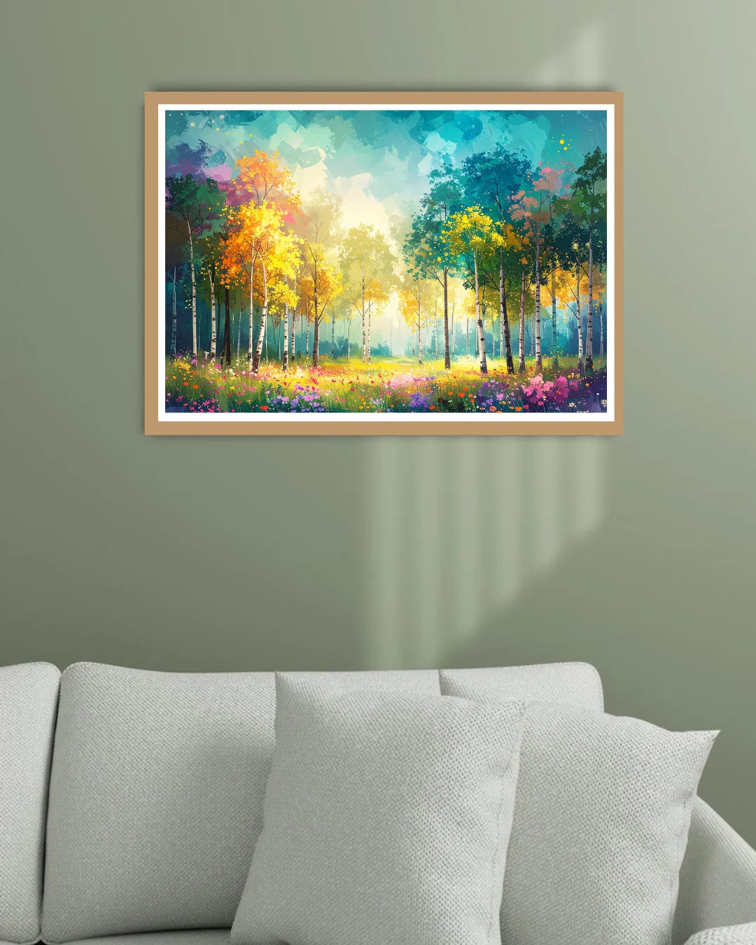 Abstract Warm Forest Landscape - Wall Art Canvas