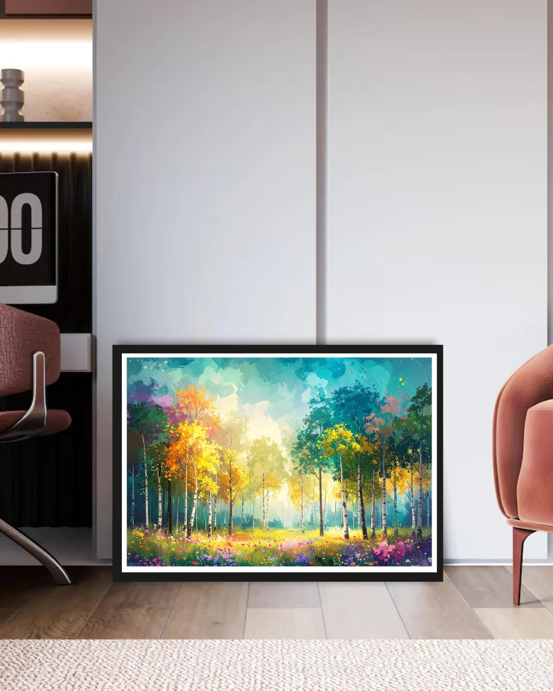Abstract Warm Forest Landscape - Wall Art Canvas
