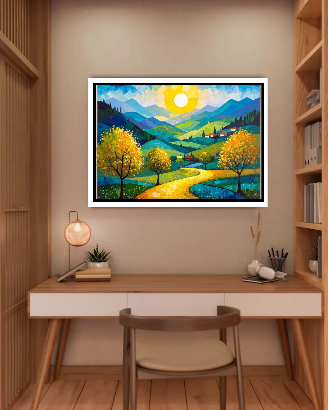 Abstract Sunny Hills Landscape - Wall Art Canvas