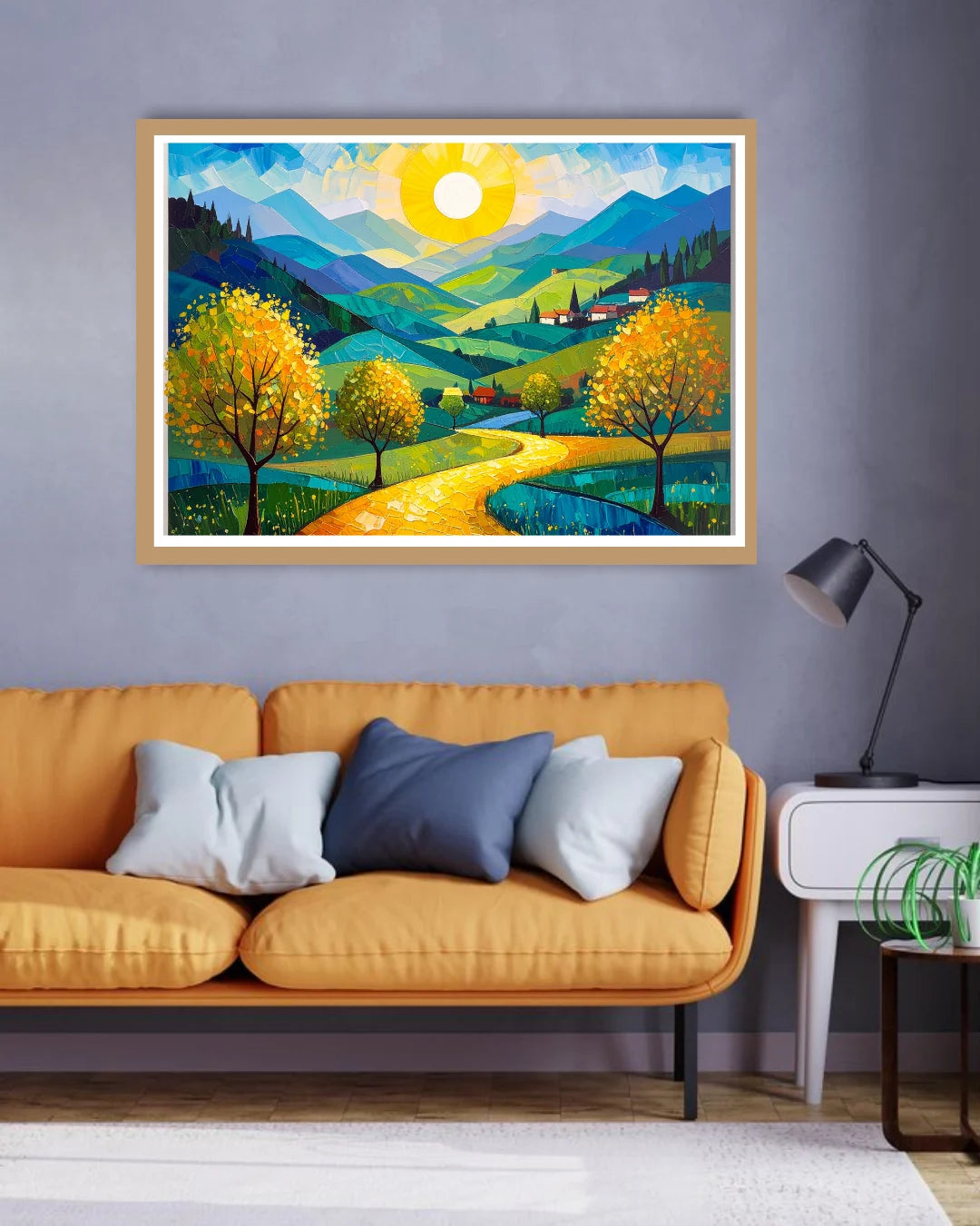 Abstract Sunny Hills Landscape - Wall Art Canvas