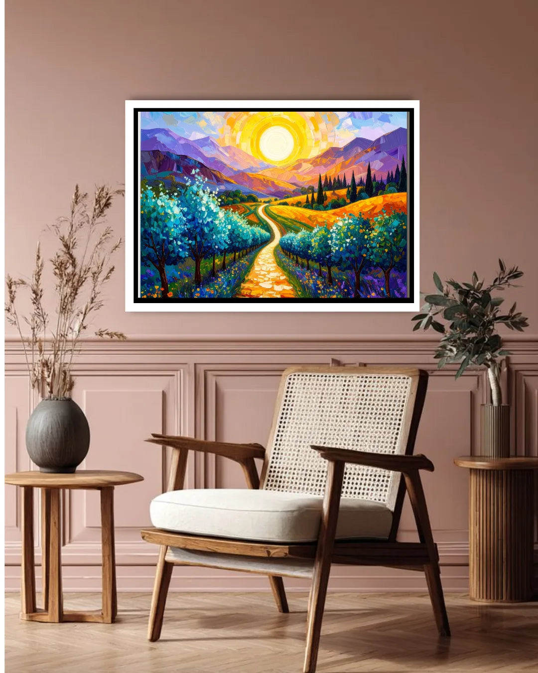 Abstract Sunset Hills Landscape - Wall Art Canvas