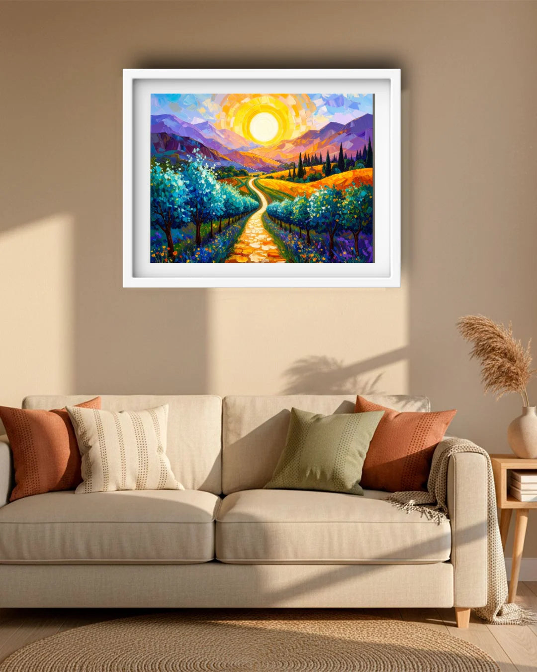 Abstract Sunset Hills Landscape - Wall Art Canvas