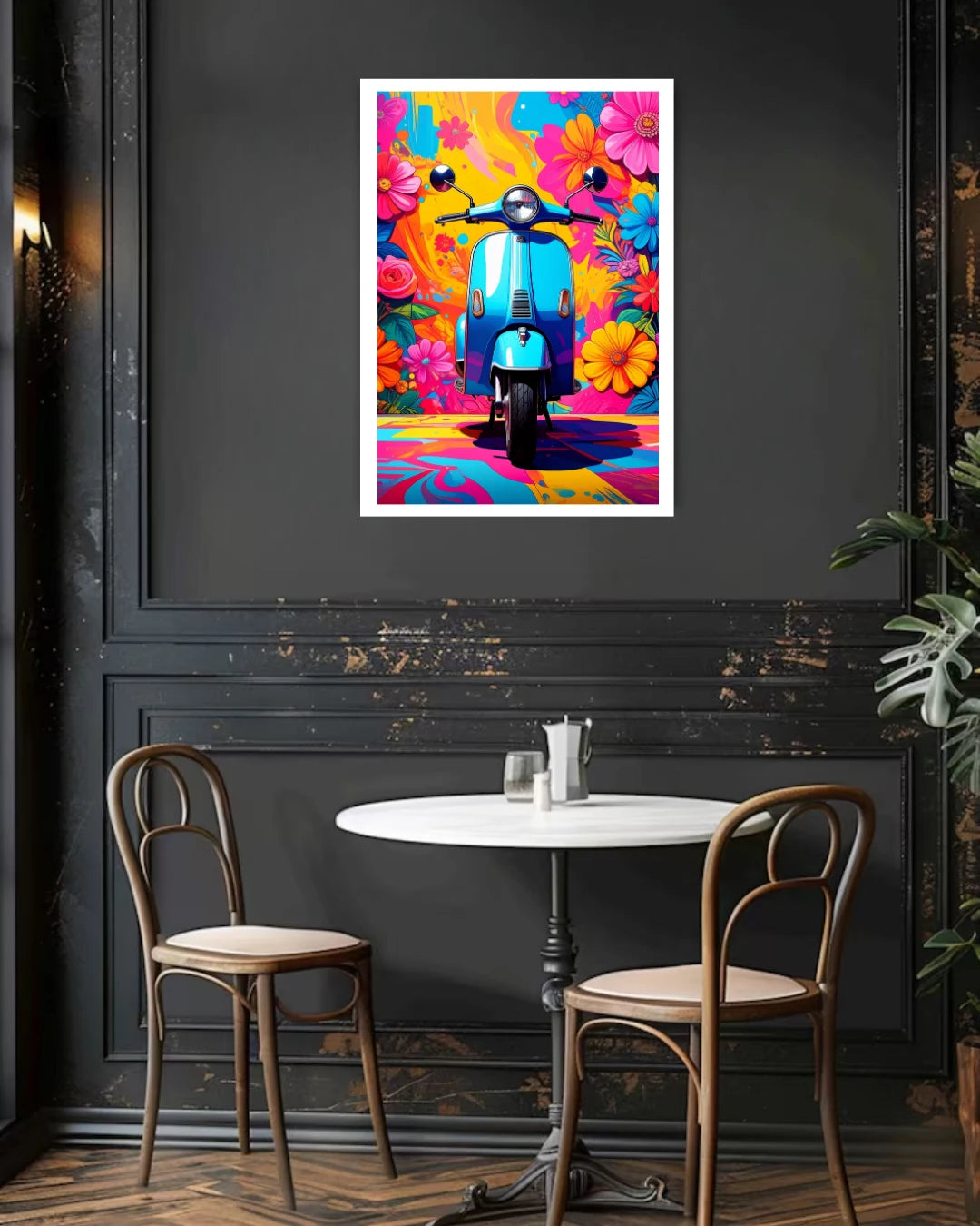 Colorful Scooter Pop Art - Wall Art Canvas