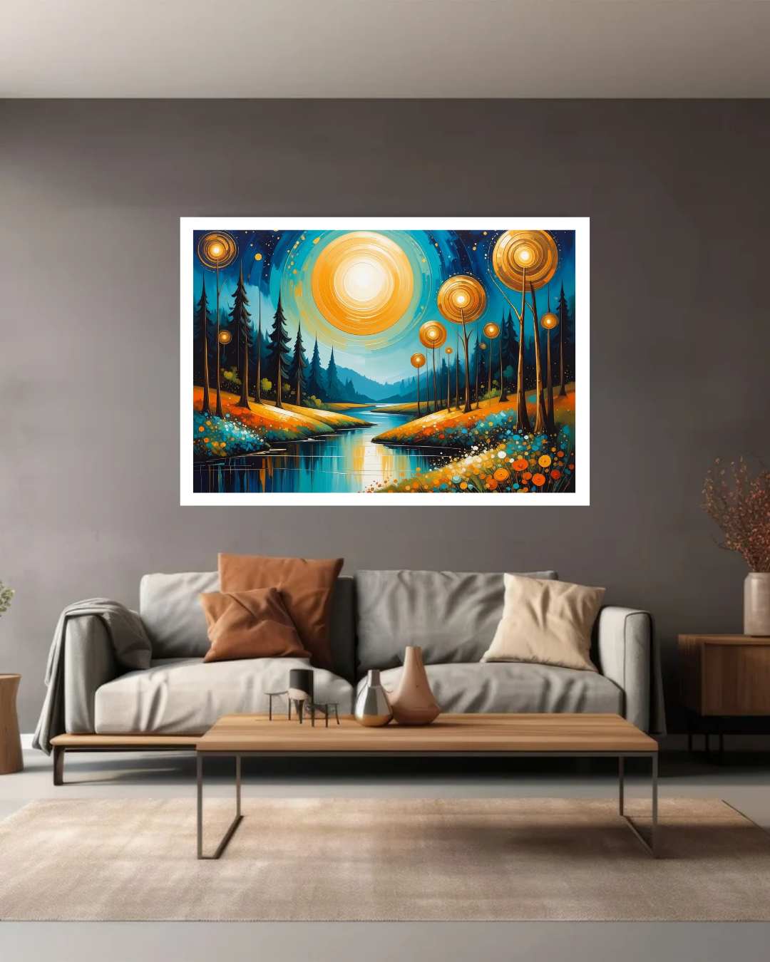 Abstract Night Landscape - Wall Art Canvas WallArtVibes