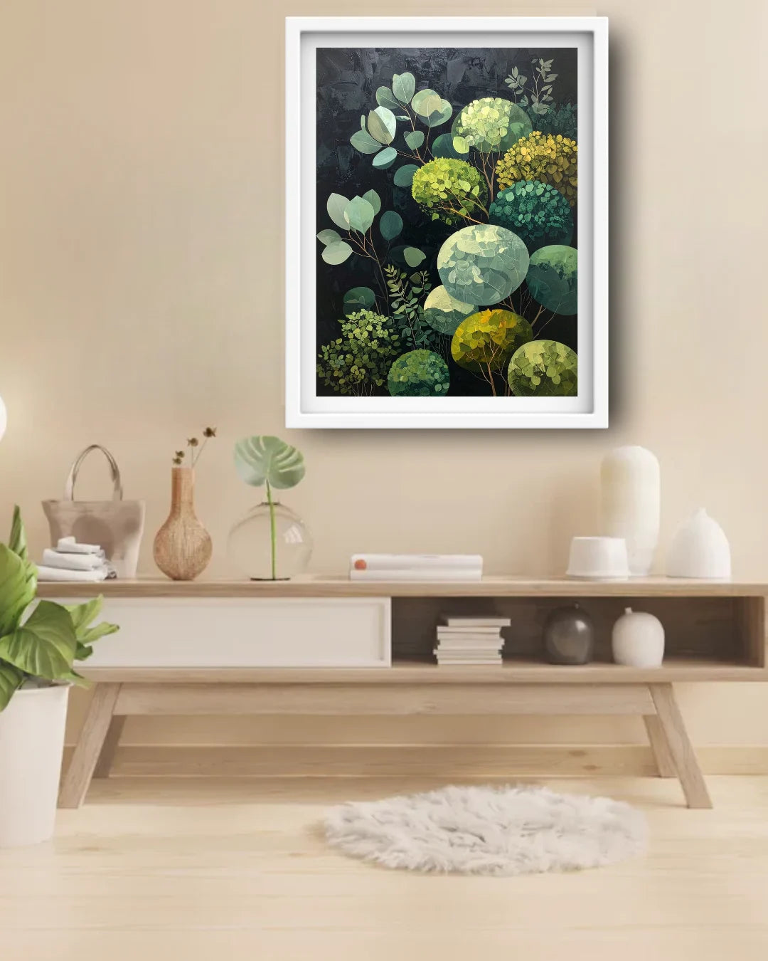 Abstract Green Botanical Leaves – Wall Art Canvas