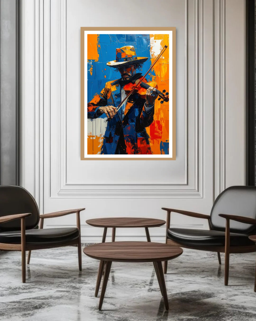 Abstract Violin Player Art - Wall Art Canvas