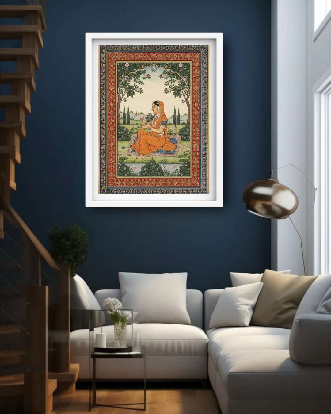 A Rajput Princess in Solitude - Wall Art Canvas WallArtVibes