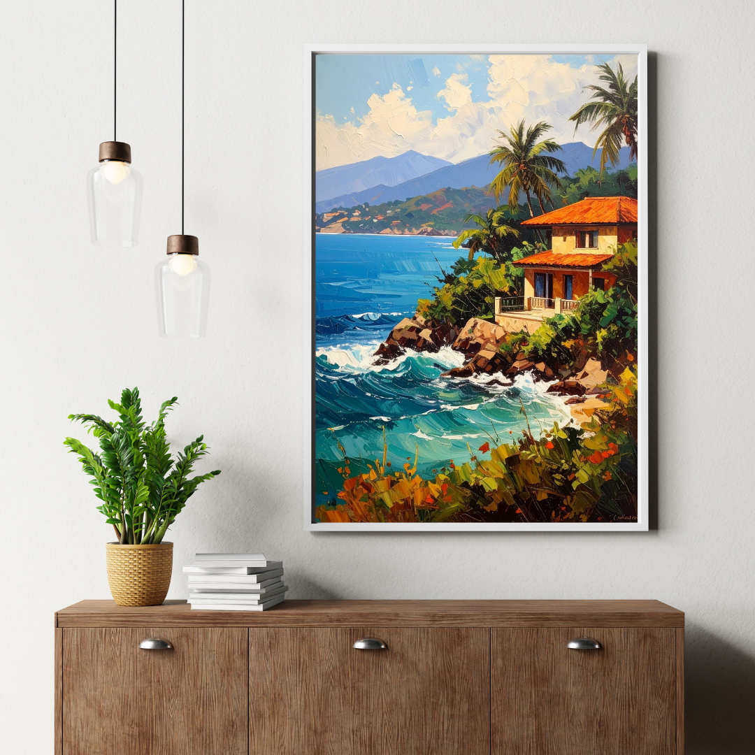 The Cliffside Hideaway Wall Art Paintings
