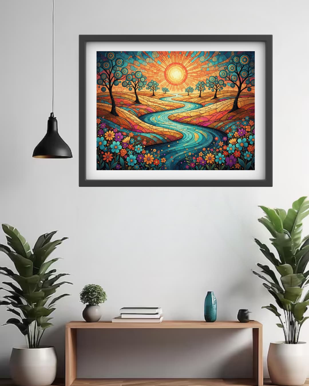Radiant River Valley Modern - Wall Art Canvas WallArtVibes