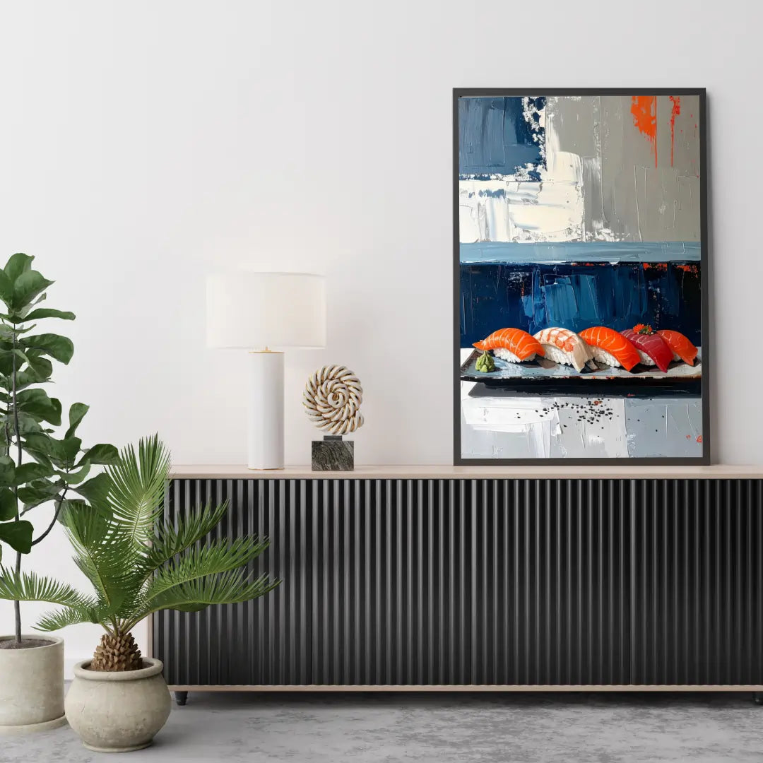 Sushi Platter Painting – Modern Wall Art for Cafes & Restaurants