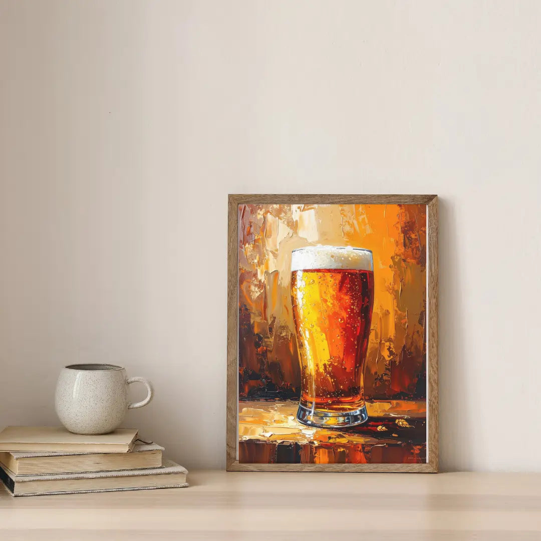 Beer Glass Painting – Modern Wall Art for Bars & Restaurants