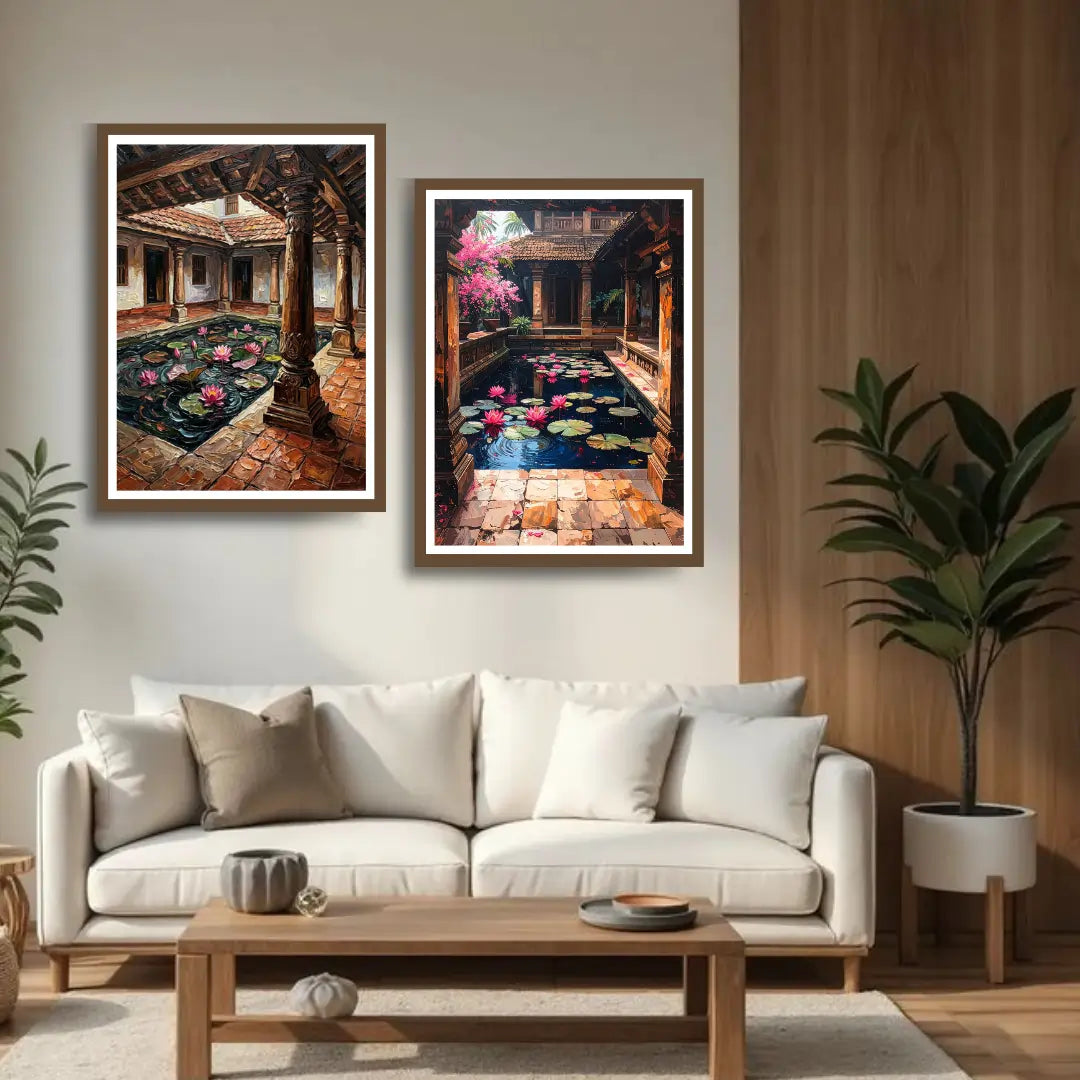 Rustic traditional house canvas wall art decor