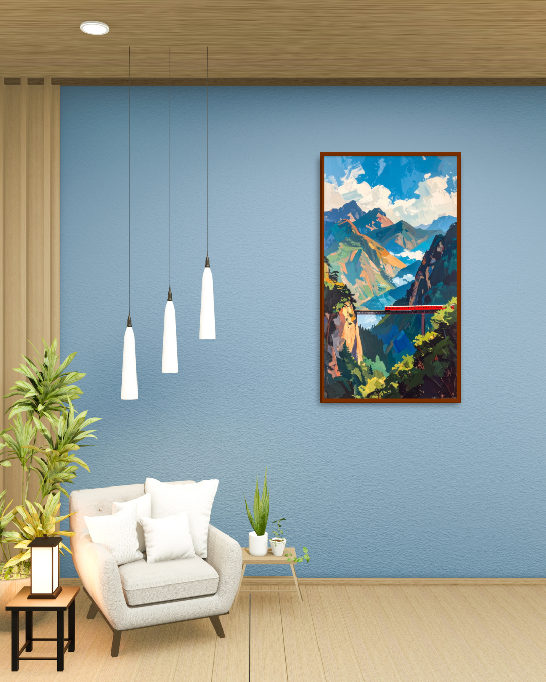 Mountain Valley Adventure Canvas Art - Modern Travel Wall Art