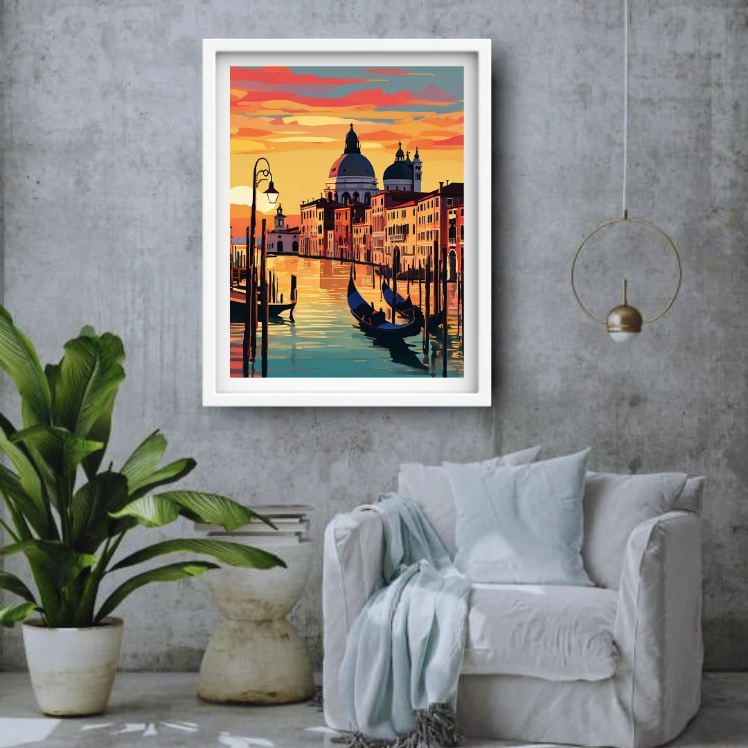 Venetian Sunset Serenade - Wall Art Canvas
