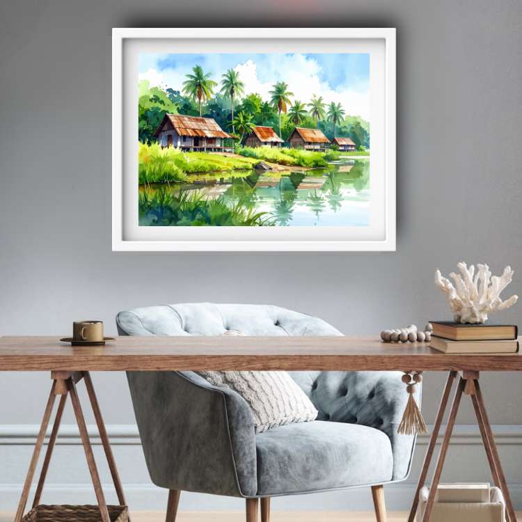 The Reflections of Rural Serenity - Wall Art Canvas WallArtVibes