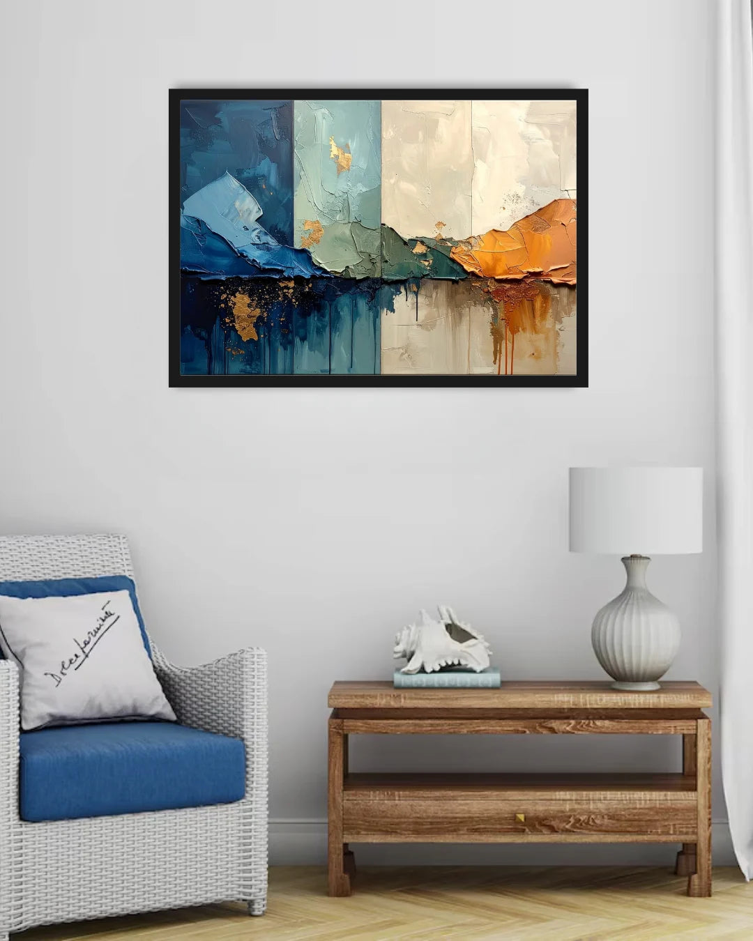 Blue & Gold Abstract – Wall Art Canvas