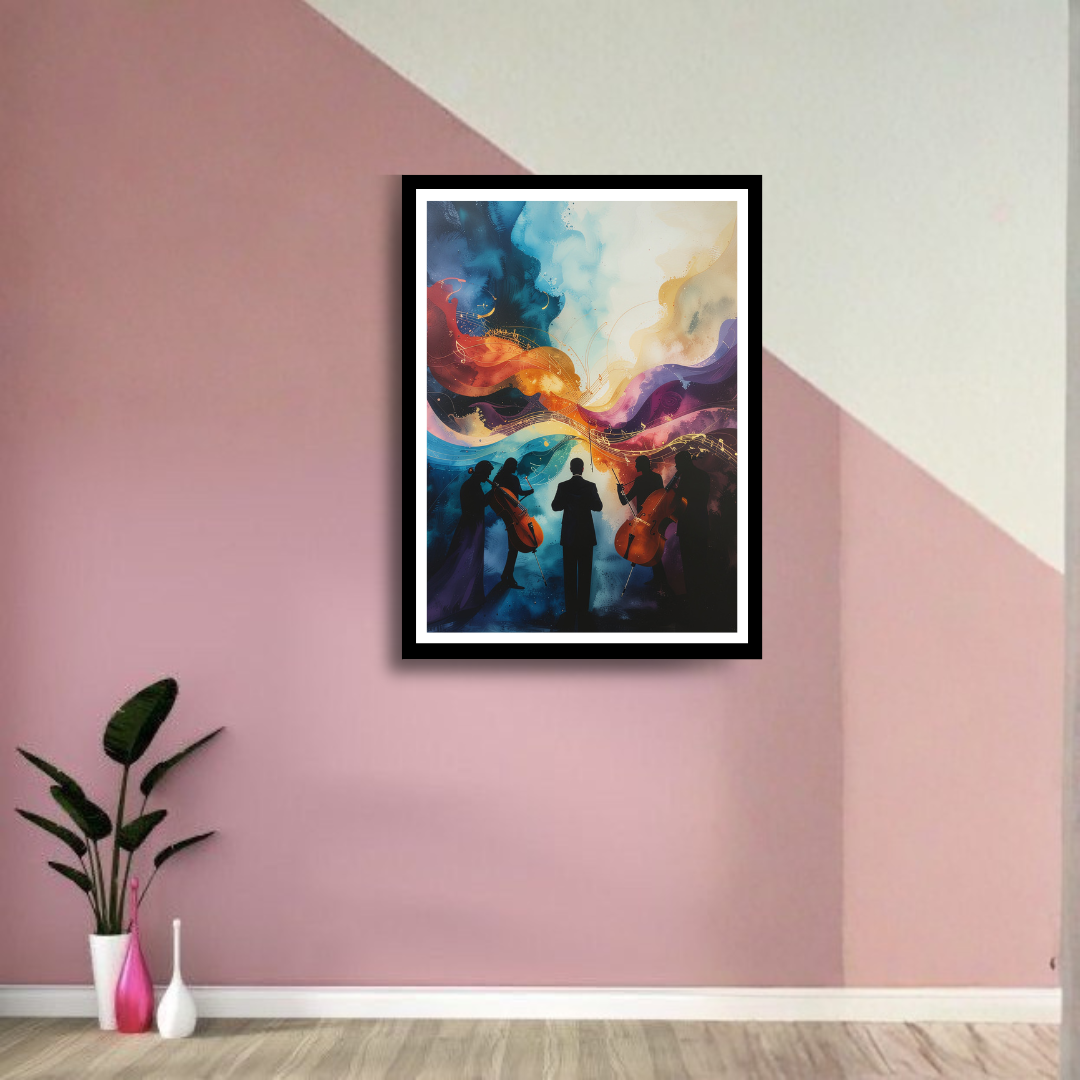 Abstract Orchestra Silhouette Canvas Wall Art