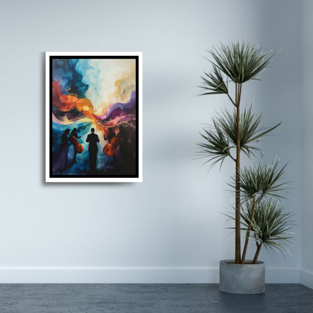 Abstract Orchestra Silhouette Canvas Wall Art