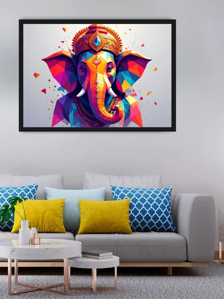 Abstract Elephant Face Modern - Wall Art Canvas WallArtVibes