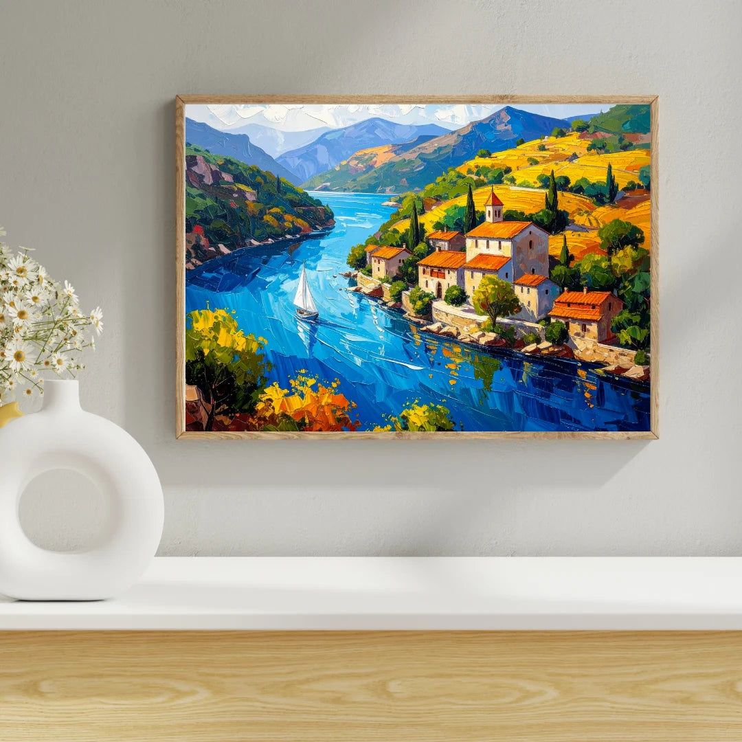 Riverside Village Charm – Wall Art Canvas