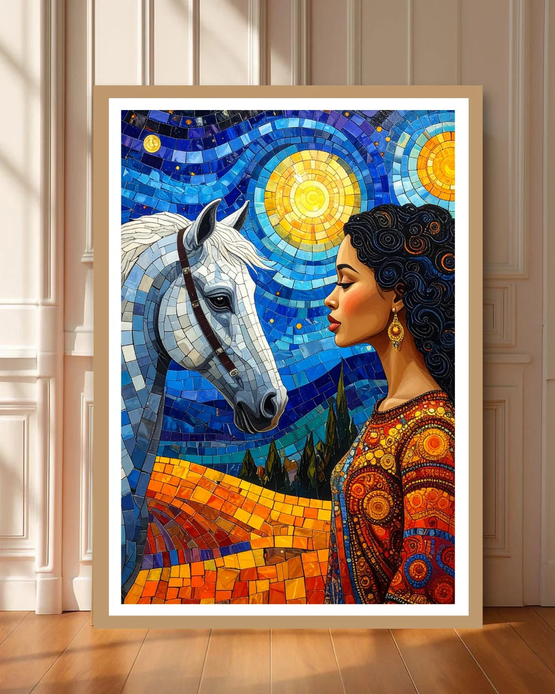 Mystic Woman and Horse Modern - Wall Art Canvas