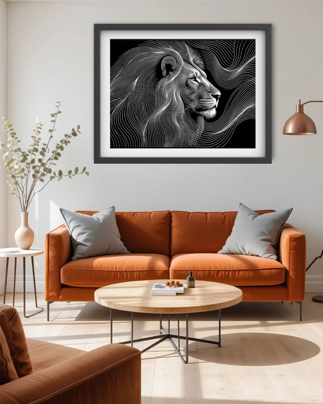 Black & White Lion Portrait – Wall Art Canvas