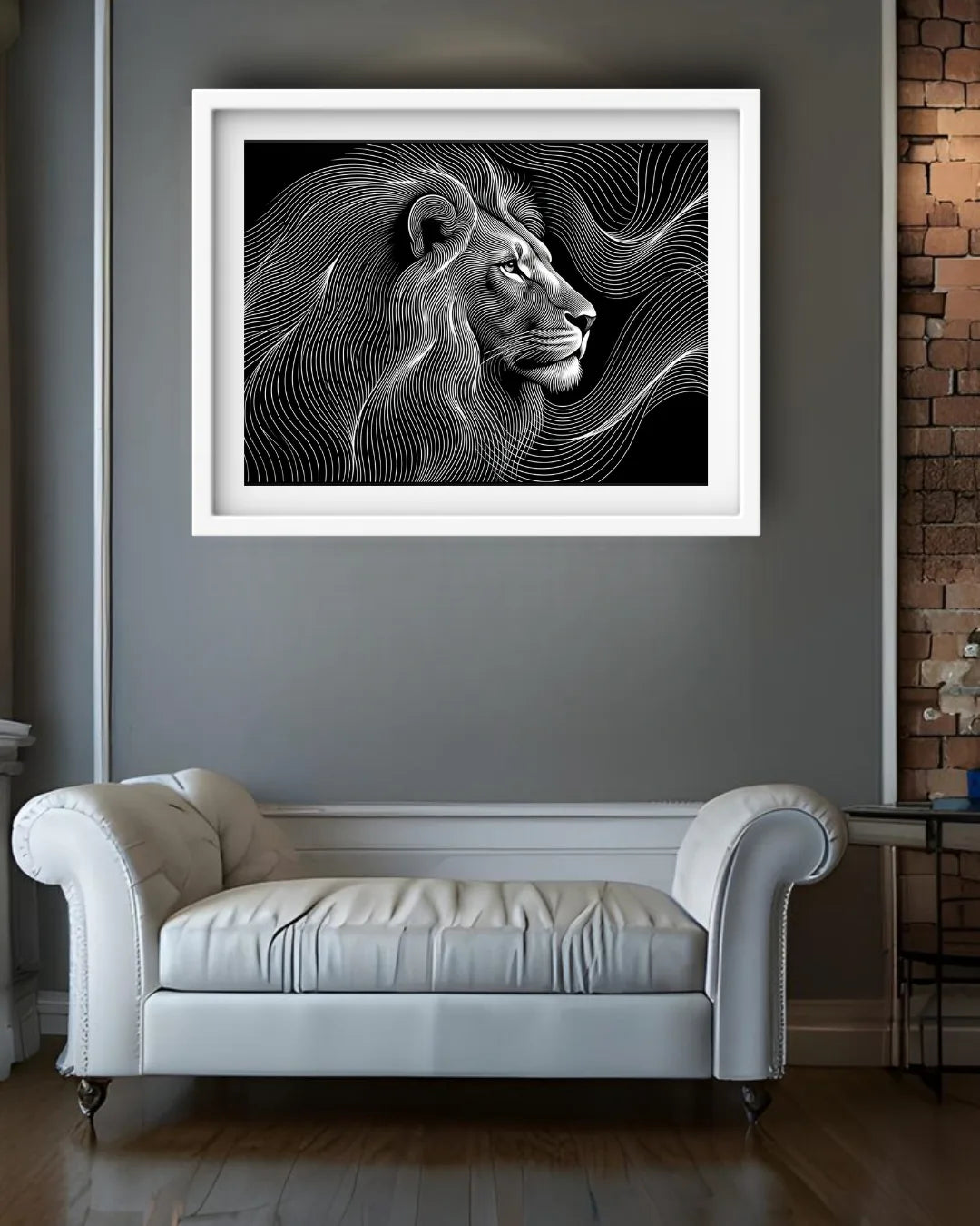 Black & White Lion Portrait – Wall Art Canvas