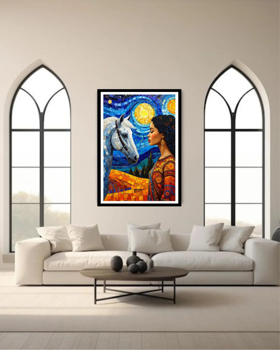Mystic Woman and Horse Modern - Wall Art Canvas