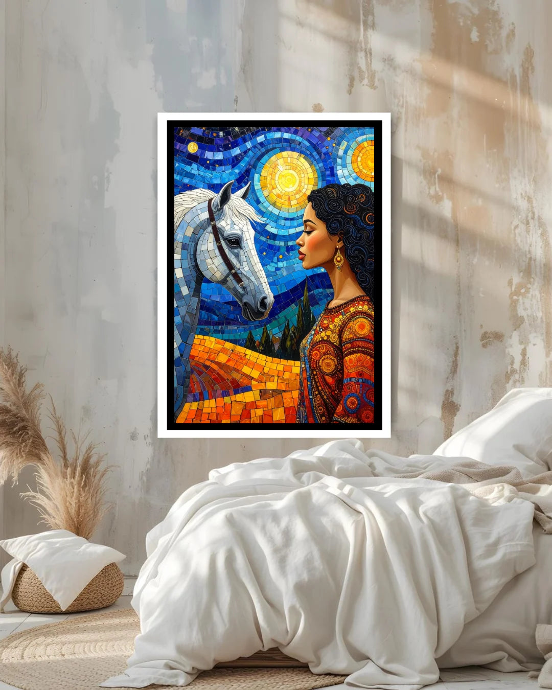 Mystic Woman and Horse Modern - Wall Art Canvas