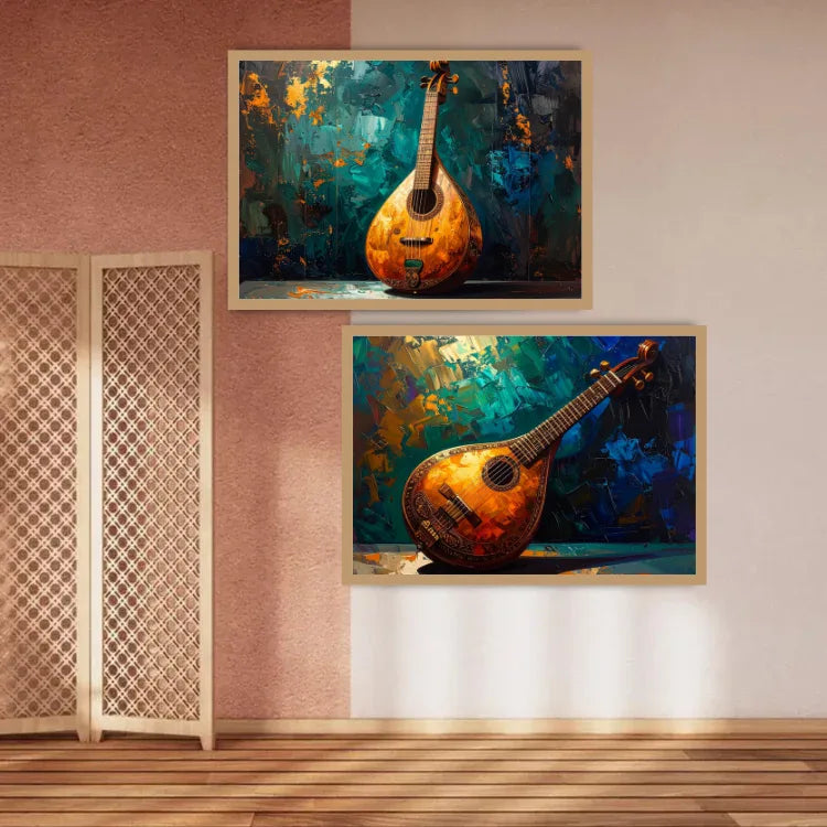 Mandolin - Set Of 2 - Wall Art Canvas