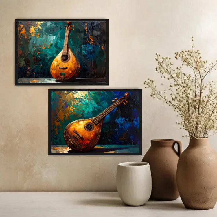 Mandolin - Set Of 2 - Wall Art Canvas
