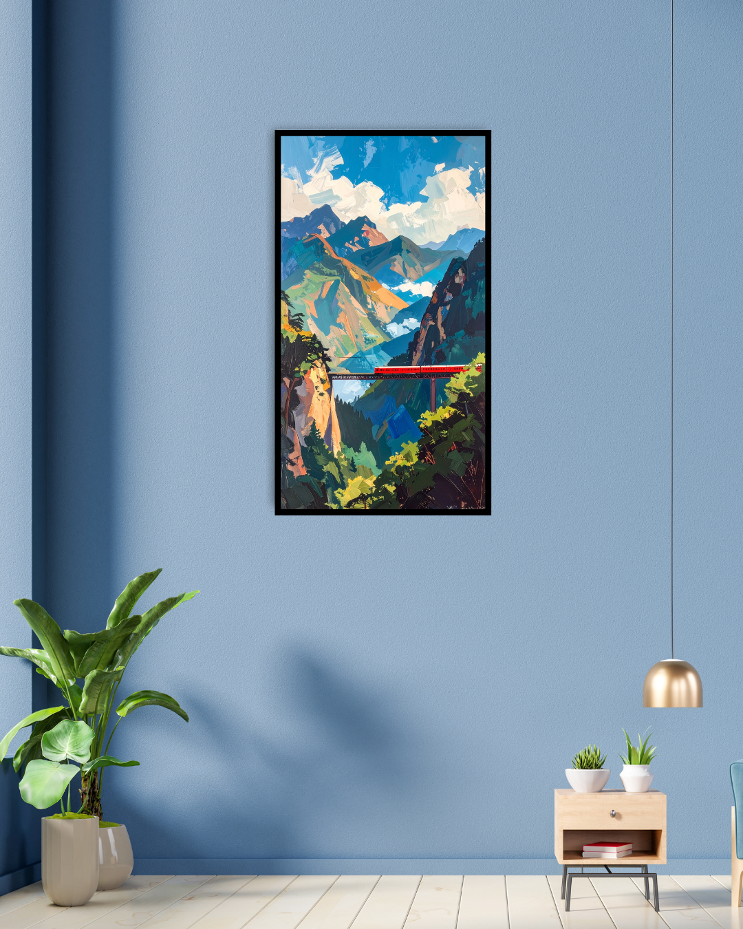 Mountain Valley Adventure Canvas Art - Modern Travel Wall Art