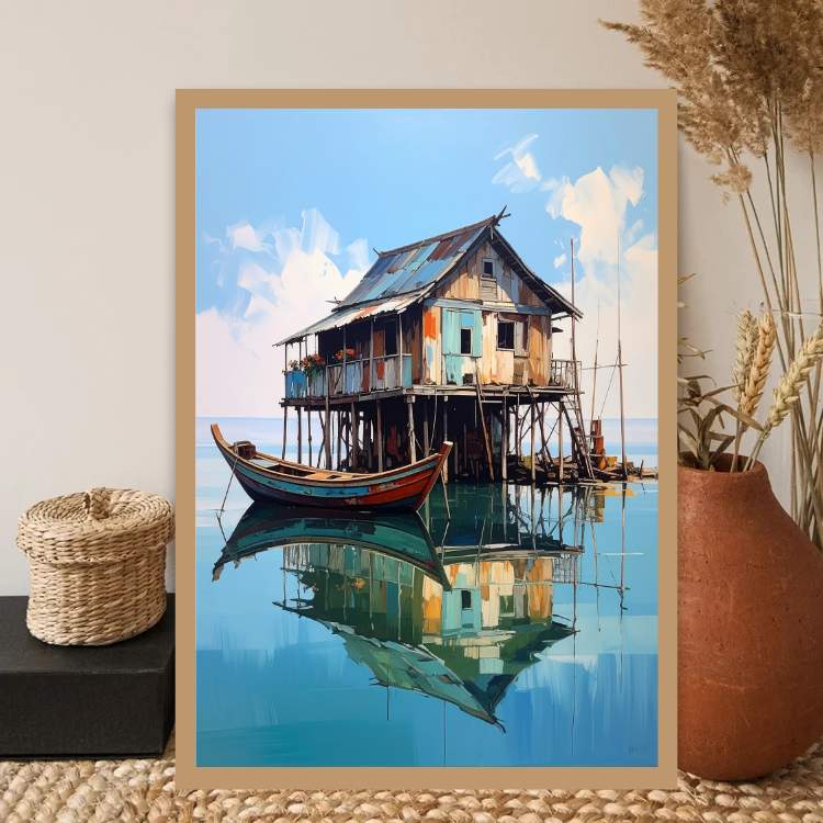 Rustic Lakehouse Reflections – Wall Art Canvas WallArtVibes