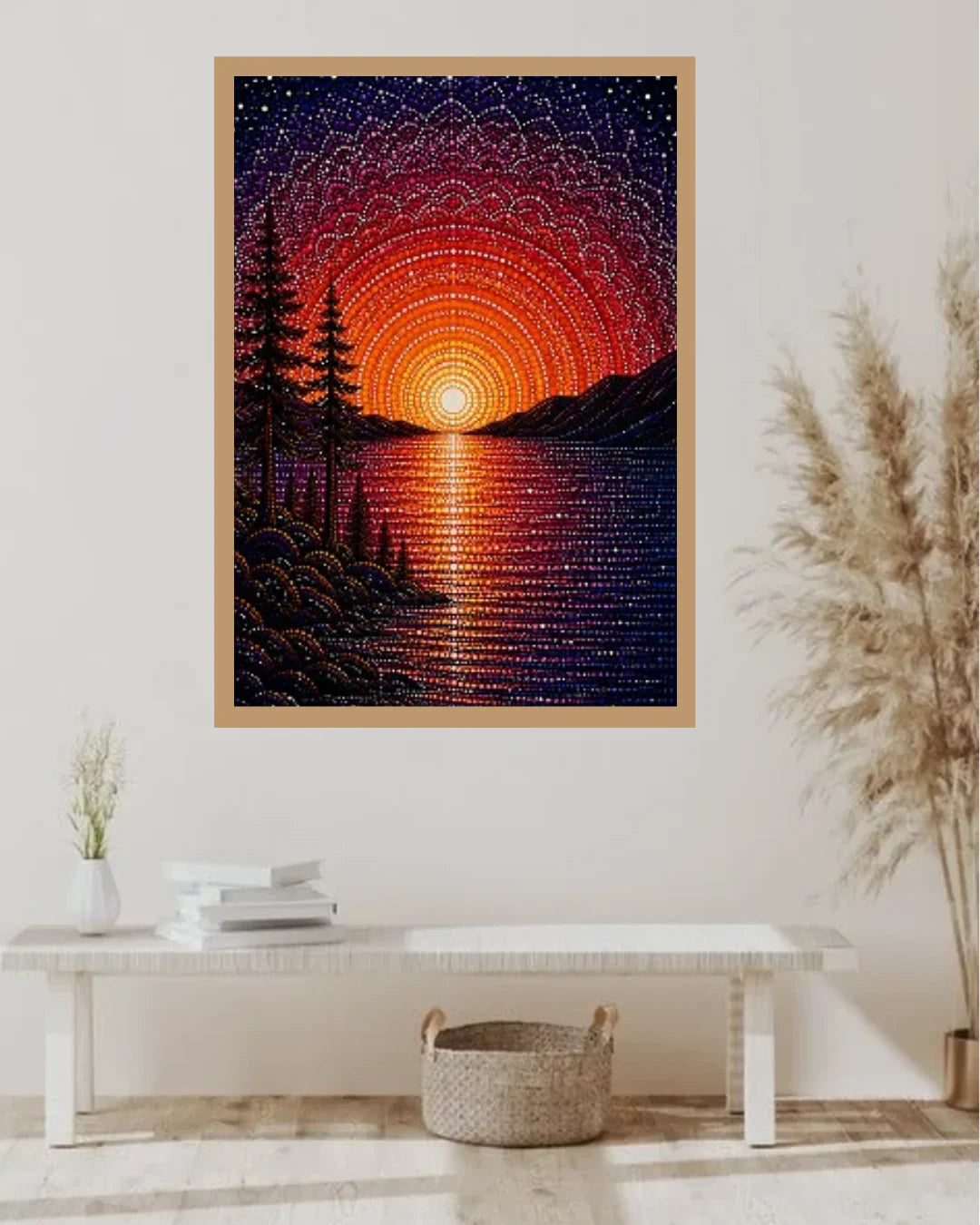 Sunset Lake Landscape Art - Wall Art Canvas WallArtVibes