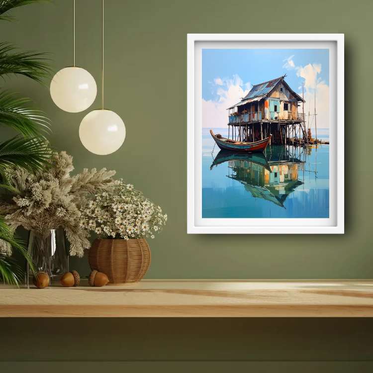 Rustic Lakehouse Reflections – Wall Art Canvas WallArtVibes