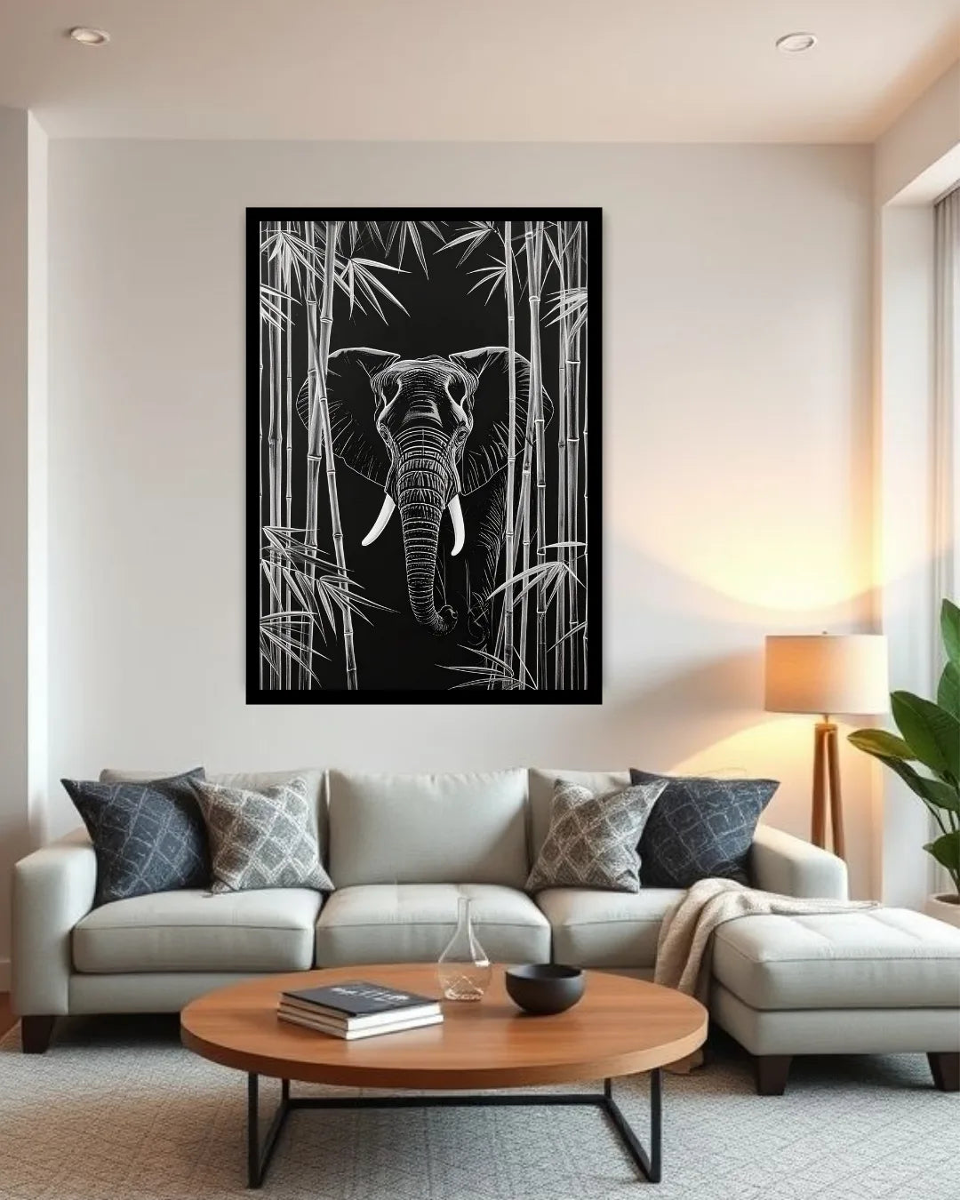 Elephant in the Bamboo Forest – Wall Art Canvas