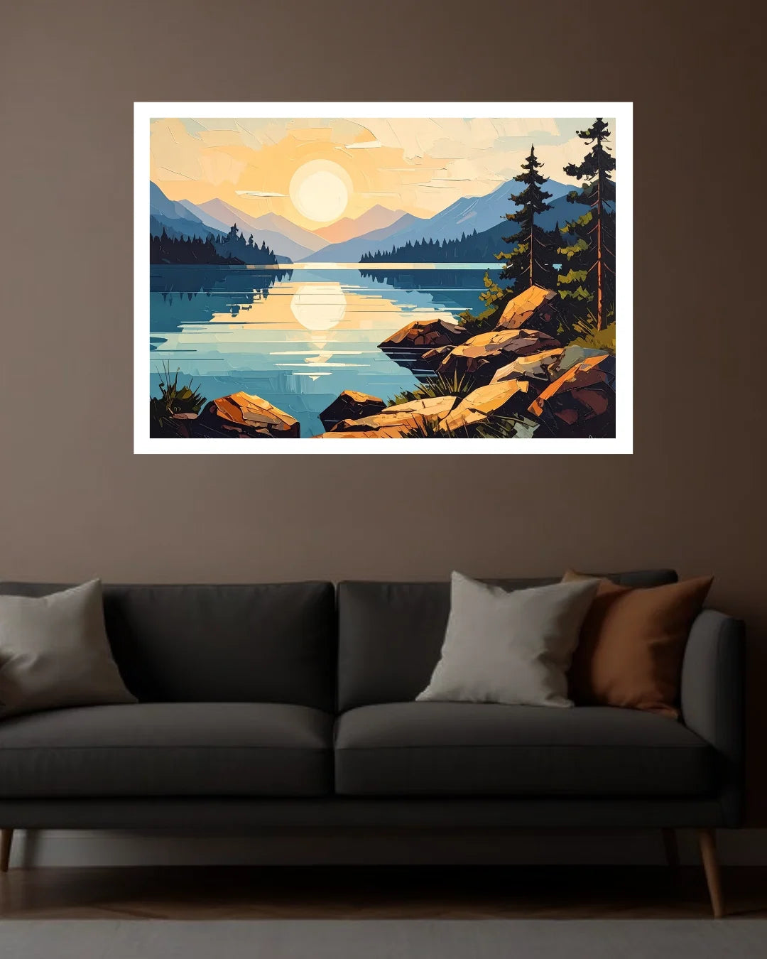Horizon Calm: Sunset Vista - Wall Art Canvas